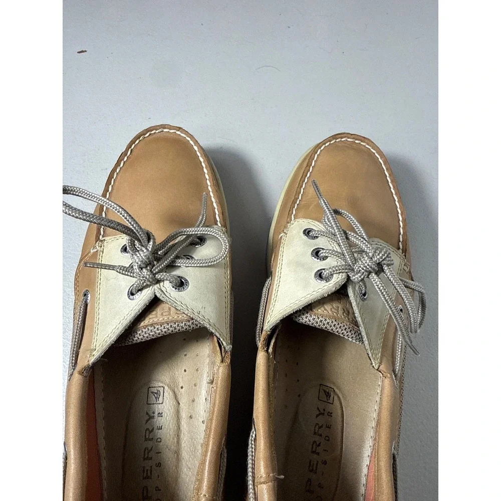 Sperry Top-Sider Billfish Mens Tan Leather Mesh Boat Shoe Contour System Sz 11.5